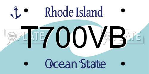 T700VB Rhode Island License Plate