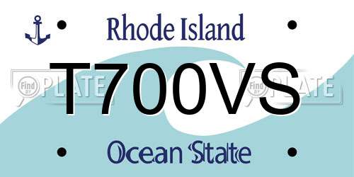 T700VS Rhode Island License Plate