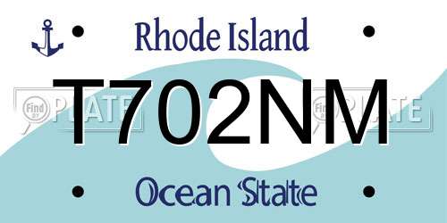 T702NM Rhode Island License Plate