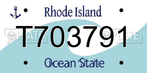 T703791 Rhode Island License Plate