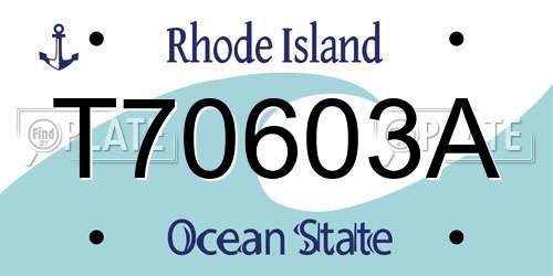 T70603A Rhode Island License Plate