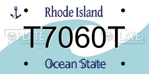 T7060T Rhode Island License Plate