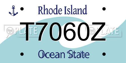 T7060Z Rhode Island License Plate