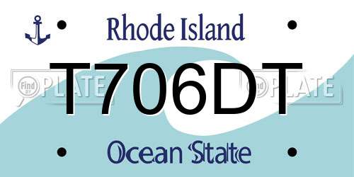 T706DT Rhode Island License Plate