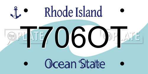 T706OT Rhode Island License Plate