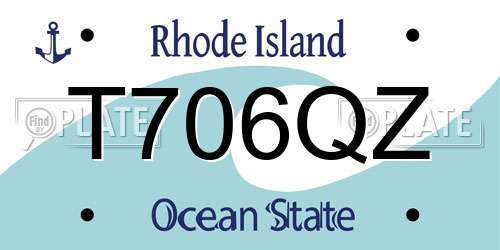 T706QZ Rhode Island License Plate