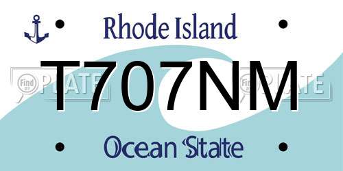 T707NM Rhode Island License Plate