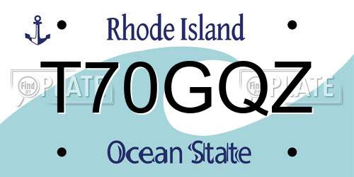 T70GQZ Rhode Island License Plate