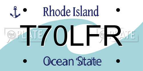 T70LFR Rhode Island License Plate