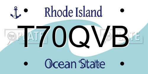 T70QVB Rhode Island License Plate