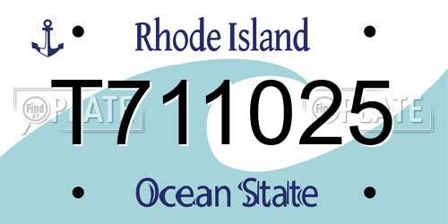 T711025 Rhode Island License Plate