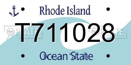 T711028 Rhode Island License Plate