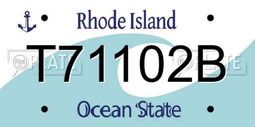 T71102B Rhode Island License Plate