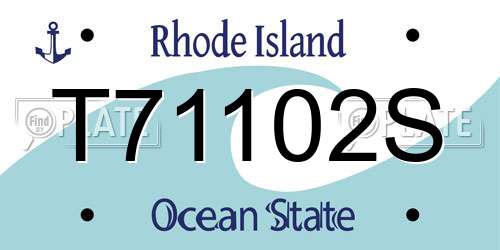 T71102S Rhode Island License Plate