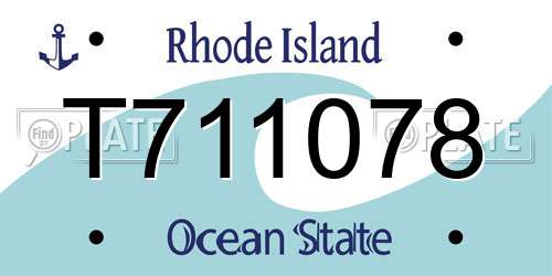 T711078 Rhode Island License Plate