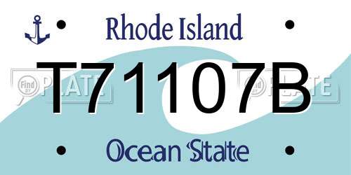 T71107B Rhode Island License Plate