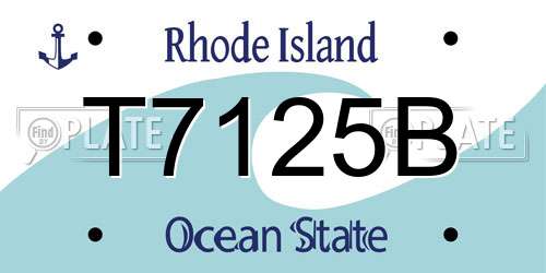 T7125B Rhode Island License Plate
