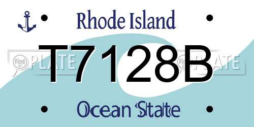 T7128B Rhode Island License Plate