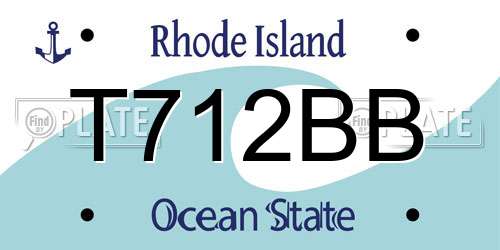 T712BB Rhode Island License Plate