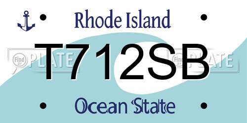T712SB Rhode Island License Plate