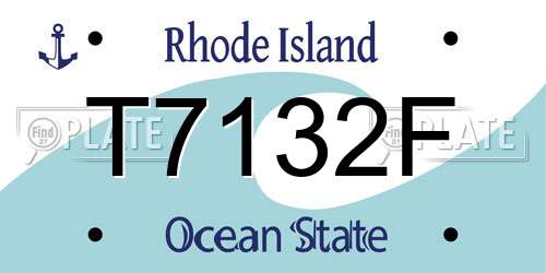 T7132F Rhode Island License Plate