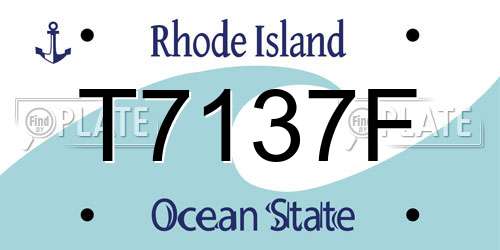 T7137F Rhode Island License Plate