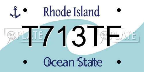 T713TF Rhode Island License Plate
