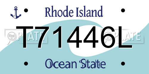 T71446L Rhode Island License Plate
