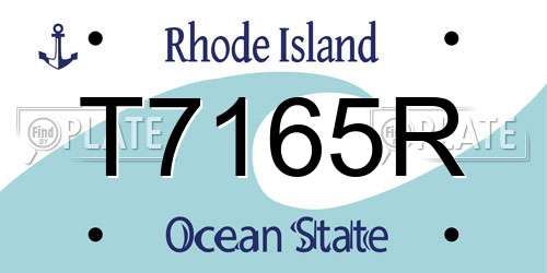 T7165R Rhode Island License Plate