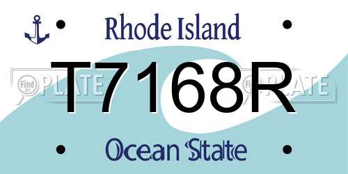T7168R Rhode Island License Plate