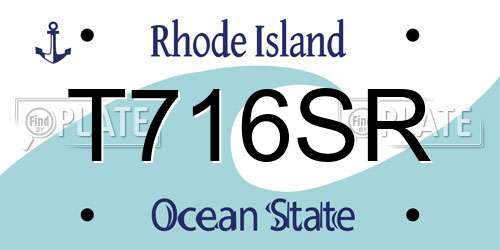 T716SR Rhode Island License Plate