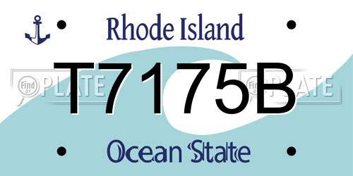 T7175B Rhode Island License Plate