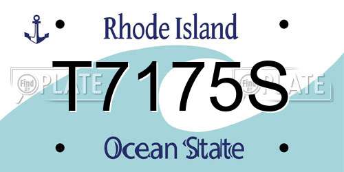 T7175S Rhode Island License Plate