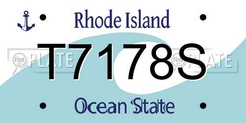 T7178S Rhode Island License Plate
