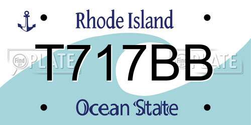 T717BB Rhode Island License Plate