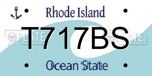 T717BS Rhode Island License Plate