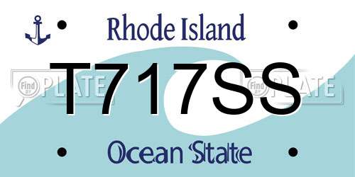 T717SS Rhode Island License Plate