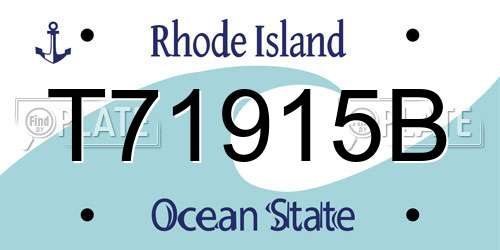 T71915B Rhode Island License Plate