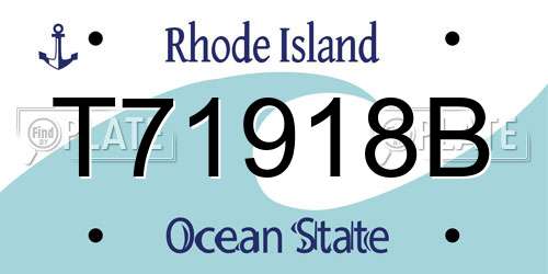 T71918B Rhode Island License Plate