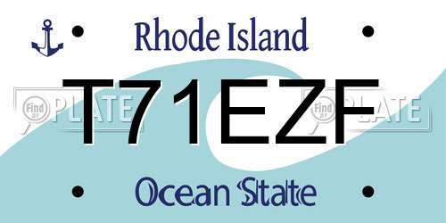 T71EZF Rhode Island License Plate