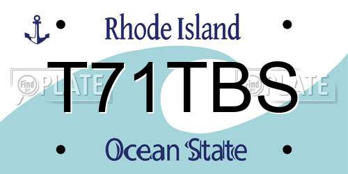 T71TBS Rhode Island License Plate