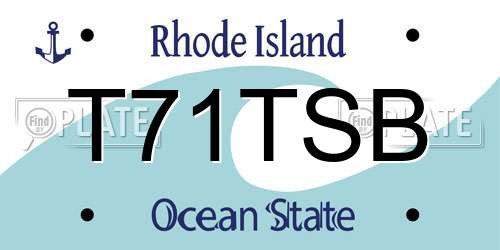 T71TSB Rhode Island License Plate