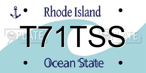 T71TSS Rhode Island License Plate