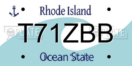 T71ZBB Rhode Island License Plate