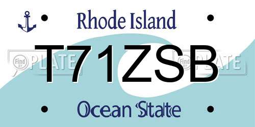 T71ZSB Rhode Island License Plate