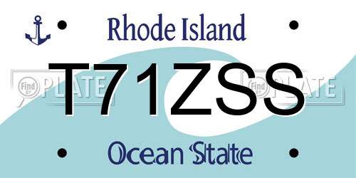 T71ZSS Rhode Island License Plate