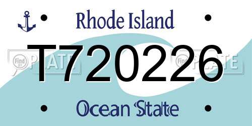 T720226 Rhode Island License Plate