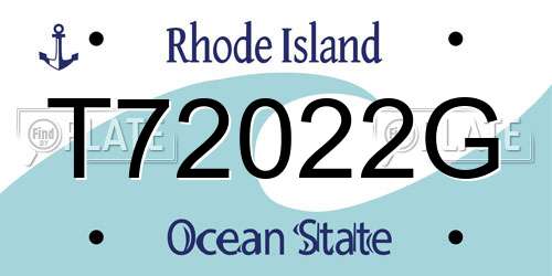 T72022G Rhode Island License Plate