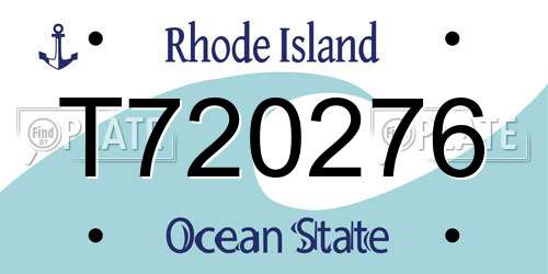 T720276 Rhode Island License Plate