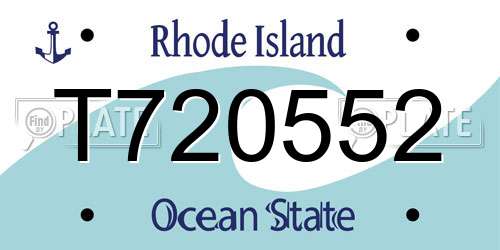 T720552 Rhode Island License Plate